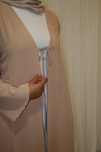 Load image into Gallery viewer, Linen Tie Abaya in CHAI
