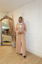 Load image into Gallery viewer, Linen Tie Abaya in CHAI
