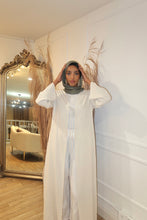 Load image into Gallery viewer, Linen Tie Abaya in IVORY
